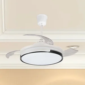 Modern LED Home Ceiling Light Low Noise Ceiling Fan with Remote Dimmable Fan Lamp for Living Room Office Hotel Project OEM