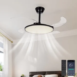 Modern LED Home Ceiling Light Silent Ceiling Fan with Remote Control Dimmable Fan Lamp for Living Room OEM Factory Custom