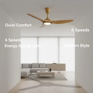 Modern LED Metal Bedroom Ceiling Fan with DC Motor 6 Speed Remote Control 20 Inch ABS Blades Quiet 30 34 DB 10 Year Warranty