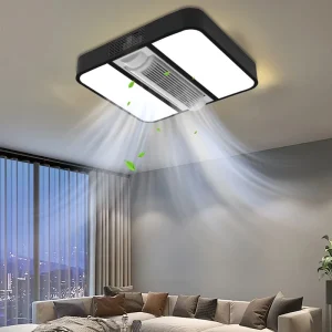 Modern LED Night Light Ceiling Fan, Leafless Embedded, Remote Control, Energy Saving