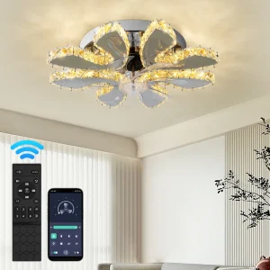 Modern Led Ceil Fan Light Remote Control Ceiling Fan with Light for Room Kitchen