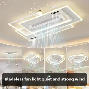 Modern Led Ceiling Fans Smart Bladeless Ceiling Fan With Light for Home Fan Lamp for Indoor Remote Lamp for Livingroom