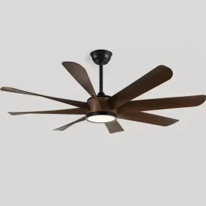 Modern Matte LED Ceiling Fan with DC Motor Indoor Outdoor Remote Control Reversible for Patios Farmhouses