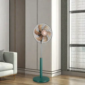 Modern Mechanical Electric 4-Speed AC Motor Ventilation Fan Pedestal Oscillating Adjustable Height Low Noise Plastic Hotel Use