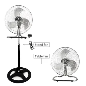 Modern Metal Tower & Pedestal Fans Air Cooling Three Speeds Silver Electric Metal Blade Home 18 Inch Industrial Stand Fan