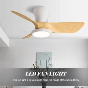Modern Motor ABS 6 Speed Remote Control Dimmable Indoor Living Bedroom 30 Inch LED Ceiling Fan Light