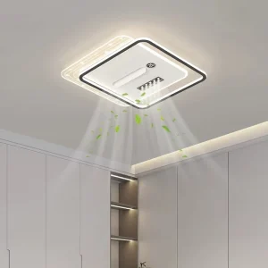 Modern New Ultrathin Bladeless Ceiling Fan with Light Remote Control Simple Fan Light Living Room Bedroom LED Ceiling Fan