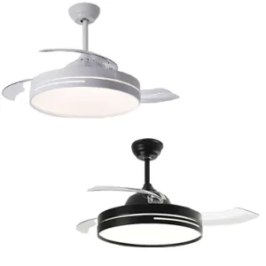 Modern Nordic LED Ceiling Fan With Light Home Office Application Manufacturer’s Invisible Retractable DC Motor Remote Control