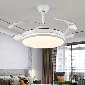 Modern Remote Control Ceiling Fan with Light LED Ceiling Fans for Bedroom Living Room Kitchen Balcony