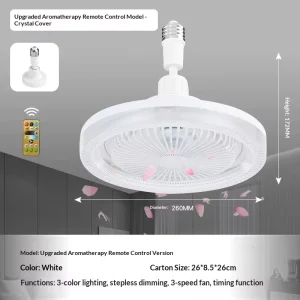 Modern Remote Smart Control Ceiling Fans 3 Speed Timer LED Ceiling Fan White LED Fandelier Fandelier Ceiling Fans with Lights