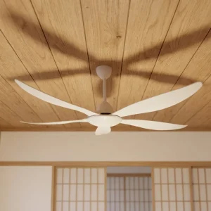 Modern Silent Design 56” Ceiling Fan BLDC Motor Energy Saving White Ceiling Fan with Remote Control for Home & Commercial Use