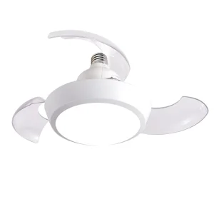Modern Silent LED Ceiling Fan Light with 3 Retractable Blades Remote Control Switch Invisible Ac Motor for Bedroom Restaurant