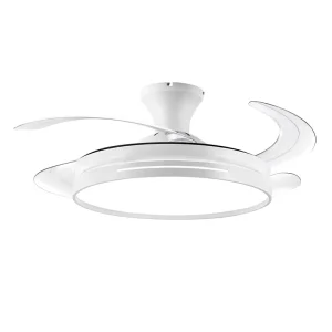 Modern Silent Retractable Gold LED Dimmable Ceiling Fan Light for 110v 220v Installation