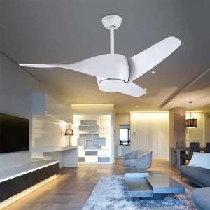 Modern Simple 52 Inch Home Decorative ABS 3 Blades Led Ceiling Fan With Light Remote Control