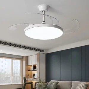 Modern Simple All-In-One Silent Smart Ceiling Fan Light LED DC ABS for Home Use Living Room Dining Room Bedroom Invisible Fan