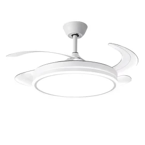 Modern Simple Living Room Decoration Ventilador De Techo Con Luz Bedroom Led Light Retractable Ceiling Fan With Light