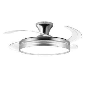Modern Smart Ceiling Fan Light with Invisible Remote Control and DC Motor