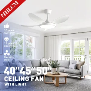 Modern Smart DC Motor 5 Blades LED Ceiling Fan with Light Remote Control for Home Living Rooms Dining Rooms and Bedrooms