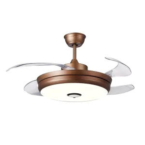 Modern Smart LED Ceiling Fan Hidden Camera Retractable Blades WIFI APP Remote Control Invisible LED Ceiling Fan with Light