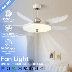 Modern Smart LED Ceiling Fan Light with Remote Control and Three-color Dimming Suitable for Bedrooms Living Rooms and Hotels