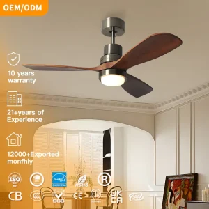 Modern Smart Luxury Helicopter Energy Saving Wood Blades Remote Control 52 Inch DC Low Noise 3 Speed Dimmable Ceiling Fan LED