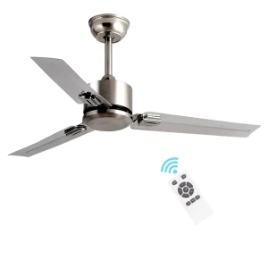 Modern Stainless Steel Ceiling Fans New Style Remote Control AC Motor No Noise Lower Price for Household Hotel Use