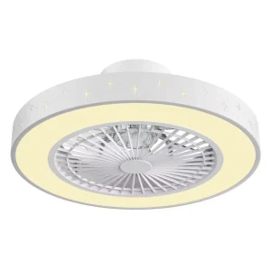 Modern Style Iron Ceiling Fan with Remote Control LED Light Super Quiet 3 Speed for Bedroom Use