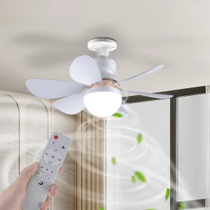 Modern Style Smart Ceiling Fan 30W with Multicolor LED Pendant Light Elegant ABS Body Remote Control Power Saving for Indoor