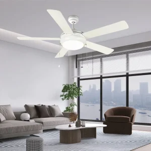 Modern White 52 Inch 5 Plywood Blades Reversible AC Motor Electric Indoor Silent Decorative Ceiling Fan Hotel Household