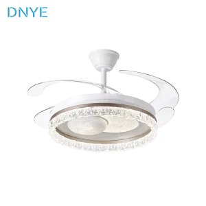 Modern White LED Ceiling Light Fan with Adjustable Light Intelligent Variable Frequency 4 plade Fan Household Pendant Light