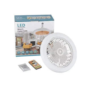 Modern White Silent Ceiling Fan with LED Light Remote Control for Home Office Use