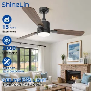 Most Popular Low Noise DC Motor 52 Inch 6 Speed Choices Indoor Bedroom Dining Room Remote Control Modern Led Ceiling Fan Light