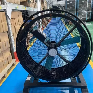 Motor Free Standing Industrial Ventilation Fan with 4 Wheels for Gym & Warehouse Large Standing Oscillating HVLS Fan