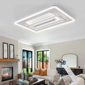 Multi Wind Speed Bladeless Bedroom Indoor LED Ceiling Fan Light with Remote Control