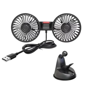 Multi-function Car Cooling USB Fan Car Shake Double Head Fan