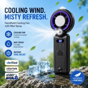Multi functional Spray Fan 3600mAh USB Rechargeable Air Cooling Desk Humidifier Mist Misting Fan 5 Speed Household Outdoor