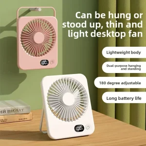 Multi-scene Pocket Cooling Fan Digital Power Display Rechargeable Small Fan Handheld Stand Wall Mount 3 in 1 Portable Fan