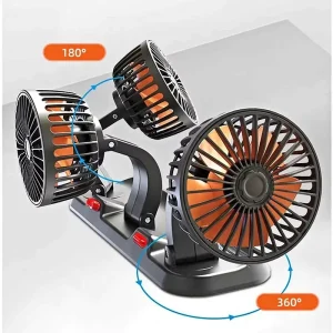 Multifunction Car Three head Fan Car Electric Fan Large Truck 5V 12V 24V Powerful Car Fan