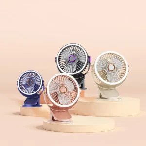 Multifunctional Portable Battery Operated Desk Fan 4 in 1 With Lighting Clip on Fan for Home Desktop Wall Outdoor Use