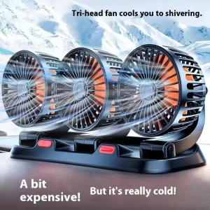 Multifunctional Portable Powerful Cooling Dual Head USB Interface 12V 24V Universal Car Fan for Cars Trucks Vans