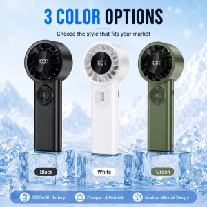 Multifunctional Rechargeable Mini Wearable Handheld Fan Stepless Speed Control Quiet Operation Car Compatible Bedroom Study