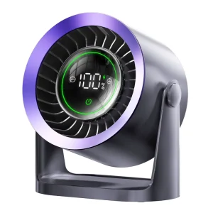 Multifunctional USB Powered Desk Fan LED Display 90 Degree Horizontal Oscillation Foldable Design for Car RV Use Quiet