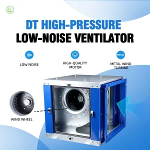 Mute Double Speed Ventilation Fan Cabinet Fan Centrifugal Exhaust DT Series for Commercial Kitchen Smoke Ventilation