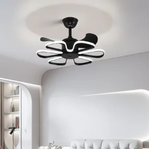 Mute Nordic Modern LED Ceiling Fan with DC Motor and ABS Blades Remote Control for Office & Home Living Room