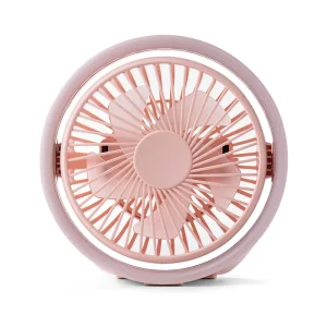 N601 Portable Wall Mount Fan Mini LED Lighting 180 Degree Rotation for Household Car Outdoor Use 5V Electric Power