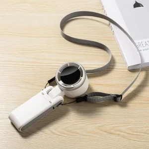 N607 Foldable Wearable Handheld Mini Fan Turbo High Speed Silent Built In Battery USB Charging Neck Mounted Car Use