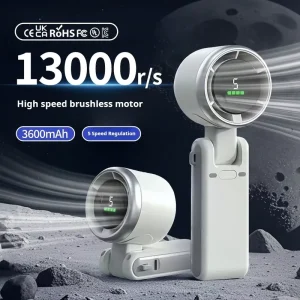N607 Turbo Handheld Fan High Speed Portable Mini Digital Display Foldable Neck Hanging Outdoor Rechargeable 800mAh Battery