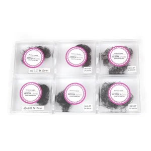 Narrow Promade 3D 4D 5D 6D 8D Matte Black Loose Handmade Eyelash Fans 0.07mm Volume Lashes