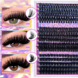 Natural DIY Lash Extension Kit with Custom Logo Pre Cut Segment Cluster Lashes Fan Eyelashes