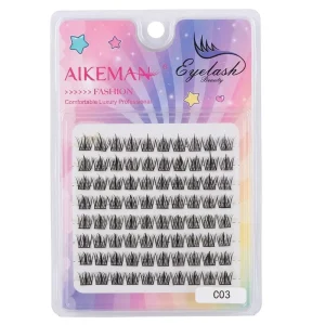 Natural Daily Individual Cluster Lashes 80 Clusters per Tray (8 Rows Tray) Light Volume Pre Made Fans Everyday Wear Salon